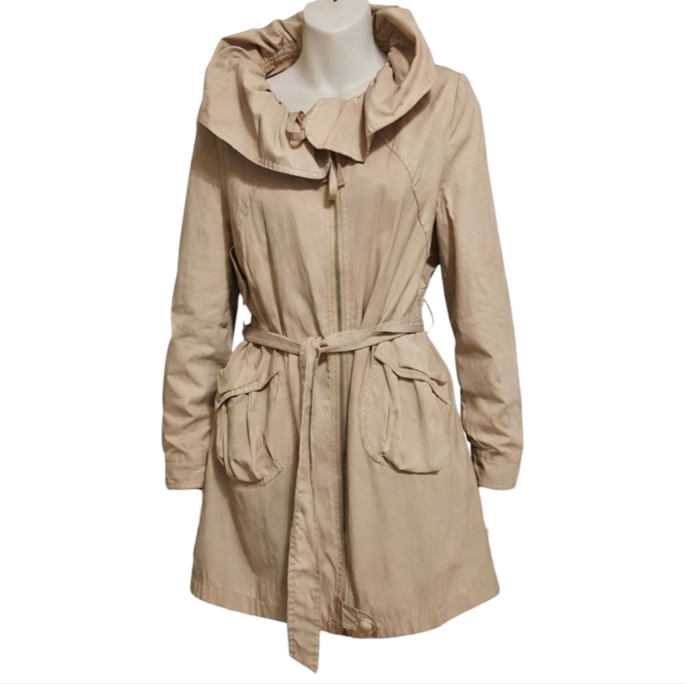 Quirky Trench Coat by Vertigo In Tan Eurochic Girly Sz.M-L